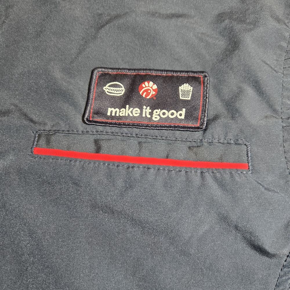 Chick-fil-A Oobe Team Style Employee Uniform Shirt Navy Blue Red Mens Medium - Picture 2 of 7